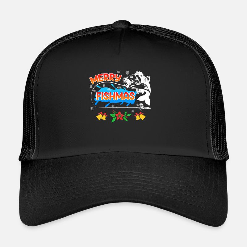 Pêcheur Noël Pêche Joyeux Poissons Casquette trucker 
