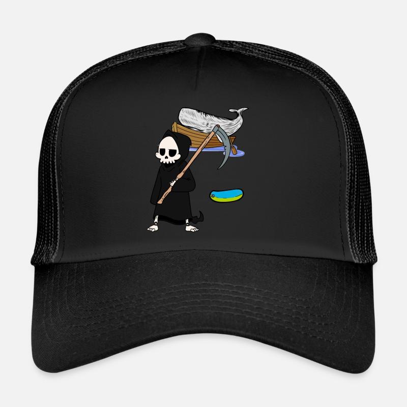 Marine mammals Whale Fish Grim Reaper Environmental protection Trucker Cap