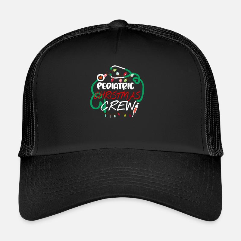 Kinderkrankenschwester Weihnachtscrew Kinderarzt - Trucker Cap - Schwarz/Schwarz