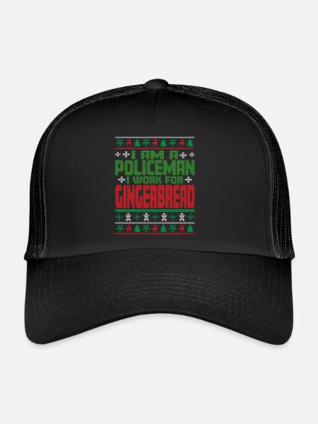 Citation de Noël du policier - Casquette trucker  - noir/noir - Devant