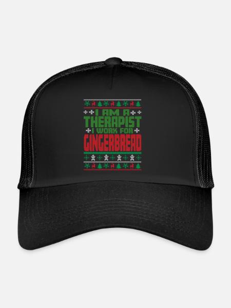 Therapist Christmas Saying - Trucker Cap - black/black - Front