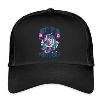 Bankdrücken Squad Club Bull Training Trainingsmoti - Trucker Cap - Schwarz/Schwarz - Vorne