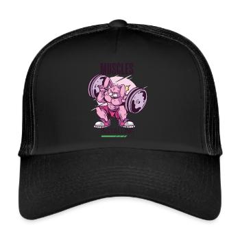 Muscles Install Rabbit Gym Motivation Workout - Trucker Cap - black/black - Front