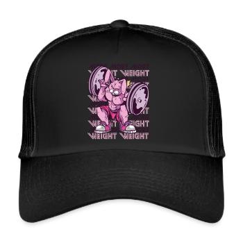 More Weight Rabbit Gym Workout Motivation Kraf - Trucker Cap - black/black - Front