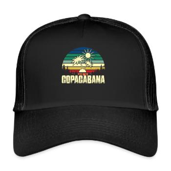 Rio Beach Copacabana Holiday Palms Summer Sun Bra - Trucker Cap - black/black - Front