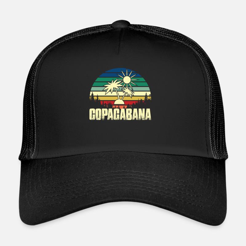Rio Beach Copacabana Urlaub Palmen Sommersonne Bra - Trucker Cap - Schwarz/Schwarz