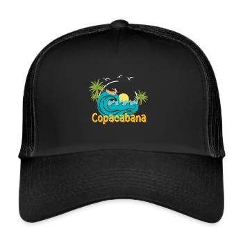 Beach holiday Copacabana Palms Summer Waves Brasi - Trucker Cap - black/black - Front