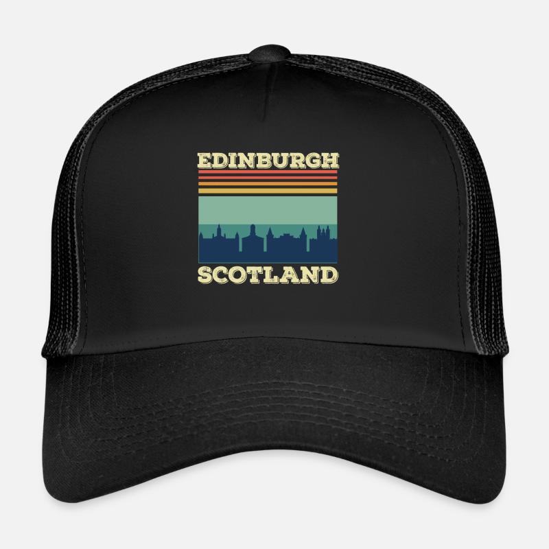 Edimbourg Écosse Skyline Souvenir écossais - Casquette trucker  - noir/noir