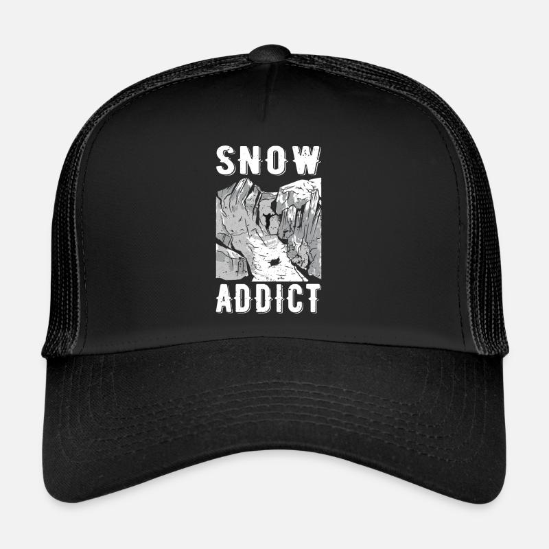 Skier Skiing Alpine Snow Addict Skiing Trucker Cap