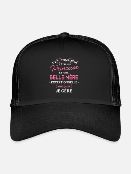 Princesse et belle mère exceptionnelle belle-maman - Casquette trucker  - noir/noir - Devant