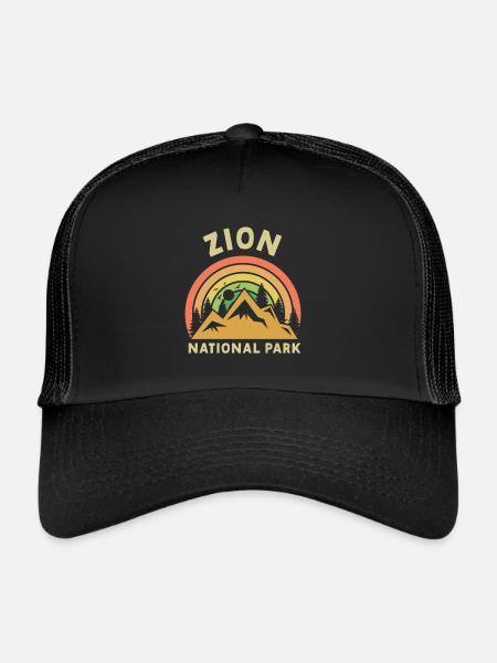 Parc national de Zion Utah Randonnée Camping en plein air - Casquette trucker  - noir/noir - Devant