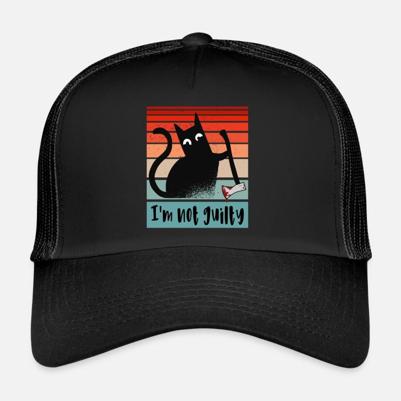 Ich bin unschuldig, Katze mit blutiger Axt Trucker Cap