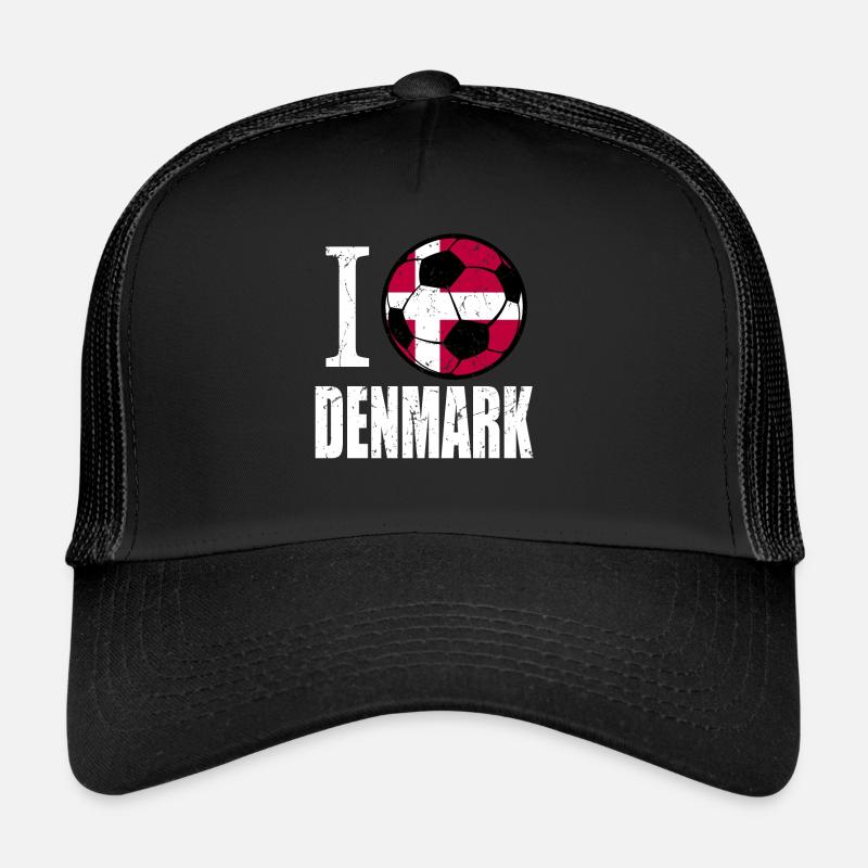 Dänemark Fußball - Trucker Cap - Schwarz/Schwarz