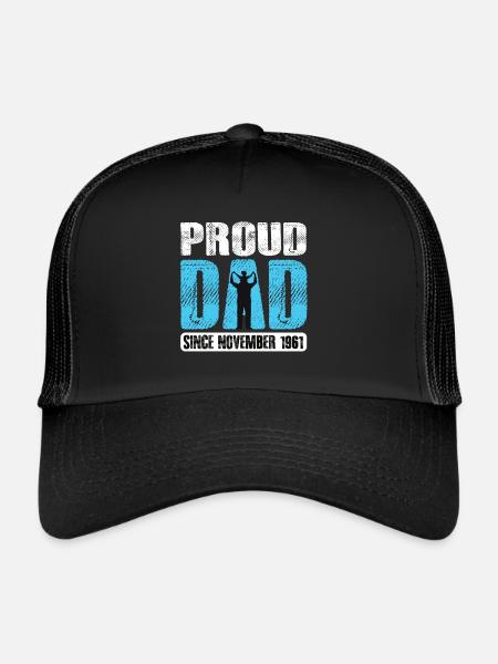Fier papa depuis novembre 1961 - Casquette trucker  - noir/noir - Devant