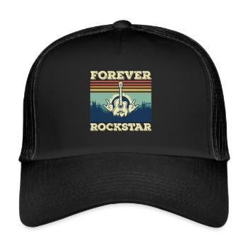 Guitar Retro Guitarist Rock Guitar Musician Singer - Trucker Cap - black/black - Front