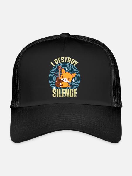 Guitare Destroy Silence Nice Fox guitariste Rockgi - Casquette trucker  - noir/noir - Devant