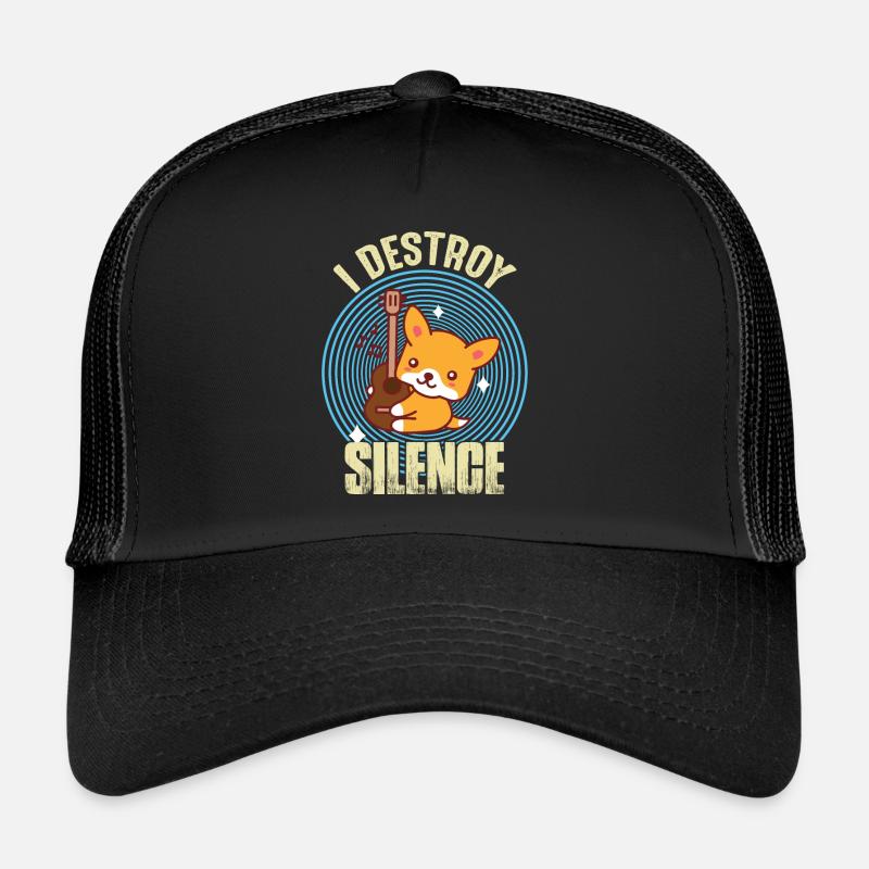 Guitar Destroy Silence Netter Fox-Gitarrist Rockgi Trucker Cap