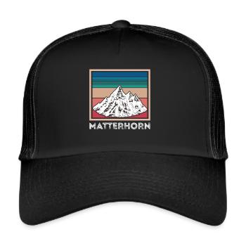 Alpen Cervin Suisse Souvenir Ski Zermatt Skif - Casquette trucker  - noir/noir - Devant