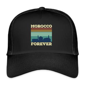 Maroc pour toujours Afrique Gibraltar Souv marocain - Casquette trucker  - noir/noir - Devant