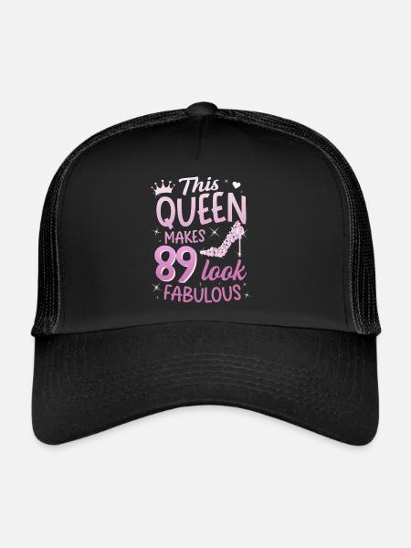 Cette reine fait 89 look Fabuleux 89e anniversaire - Casquette trucker  - noir/noir - Devant
