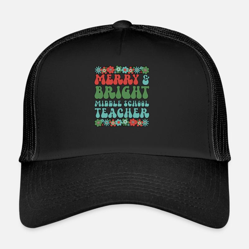 Middle School Teacher Christmas Teaching Xmas Gift Trucker Cap