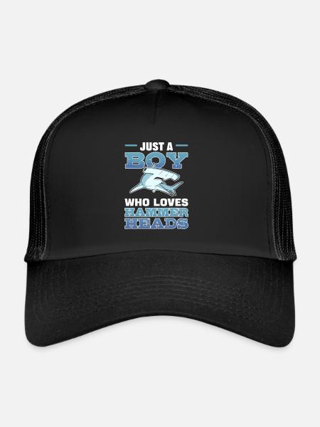 Juste un garçon qui aime les requins-marteaux - Casquette trucker  - noir/noir - Devant