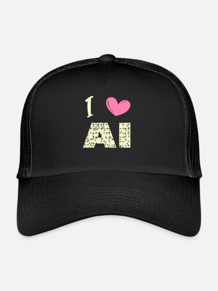 I love ai - Trucker Cap - black/black - Front