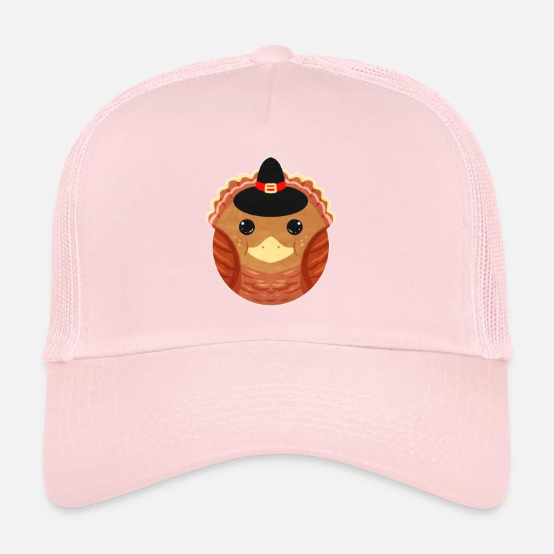 Circle Round Turkey With Pilgrims Hat For Trucker Cap