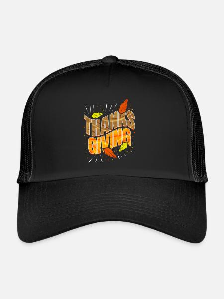 Logo de Thanks Giving pour Thanksgiving - Casquette trucker  - noir/noir - Devant