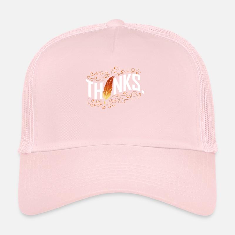 Thanks Brown Feather Thanksgiving Trucker Cap