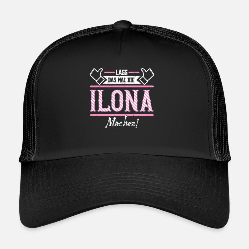 Ilona Geschenkidee Geschenk Geburtstag - Trucker Cap - Schwarz/Schwarz