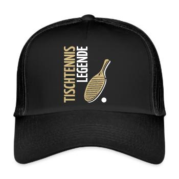 Tischtennis Legende Noppe Tischtennisspieler - Trucker Cap - Schwarz/Schwarz - Vorne