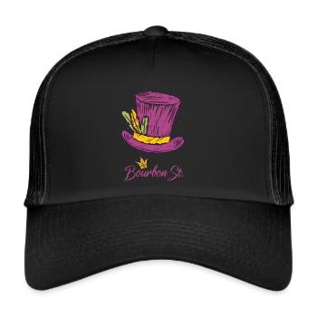 Bourbon Street Mardi Gras New Orleans French Quart - Trucker Cap - black/black - Front