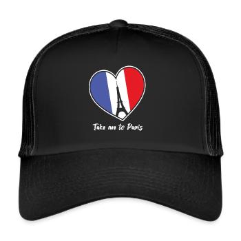 Emmenez-moi à Paris Tour Eiffel France Touris - Casquette trucker  - noir/noir - Devant