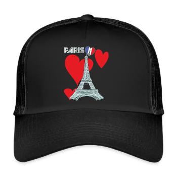 Love-Keepsake-French Paris-France-Eiffelt - Trucker Cap - black/black - Front
