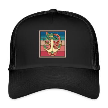 Snake Anchor Venomous snakes Snakes - Trucker Cap - black/black - Front