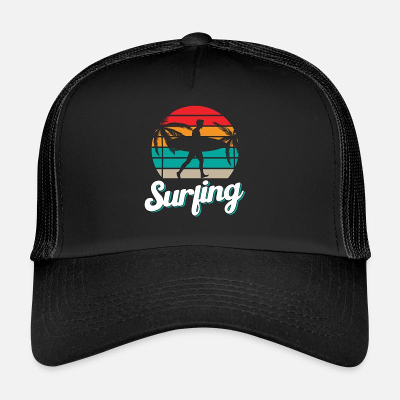 Surf Surf Surfing Planche de surf Surfer - Casquette trucker  - noir/noir