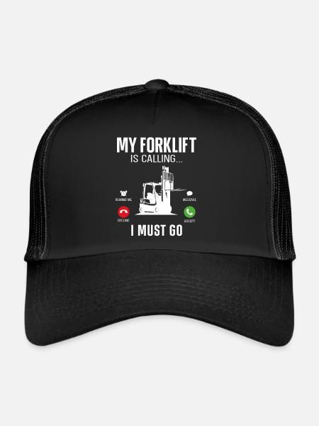 Opérateur de chariot élévateur certifié - Casquette trucker  - noir/noir - Devant