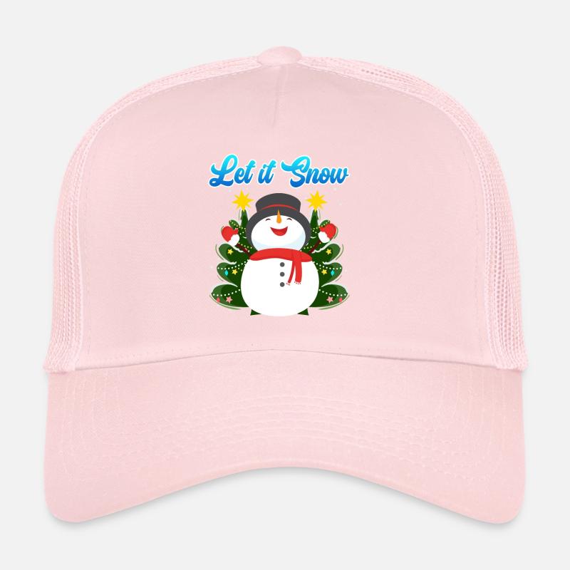 Let it Snow Snowman Christmas Trucker Cap