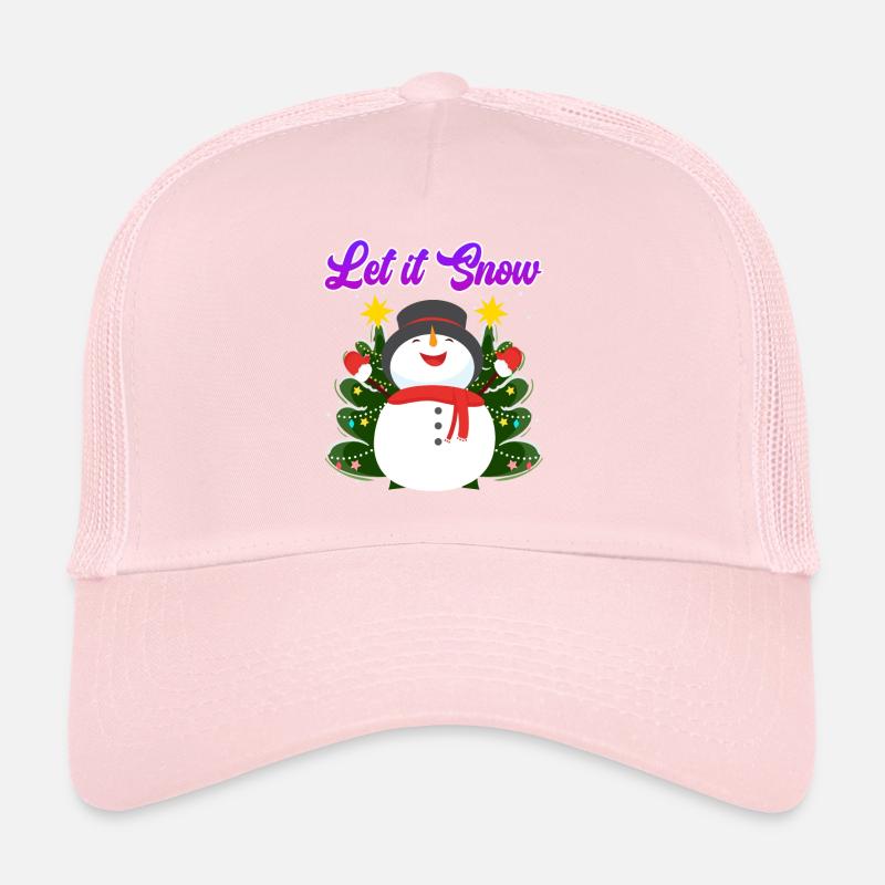 Let it Snow Snowman Christmas Trucker Cap