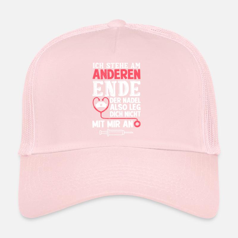 Ich stehe am anderen Ende Nadel Krankenschwester Trucker Cap