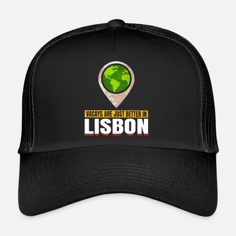 Joyable Lisbonne Agréable Tourisme Citation - Casquette trucker  - noir/noir