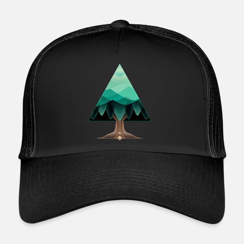 Der dreieckige Baum - Trucker Cap - Schwarz/Schwarz