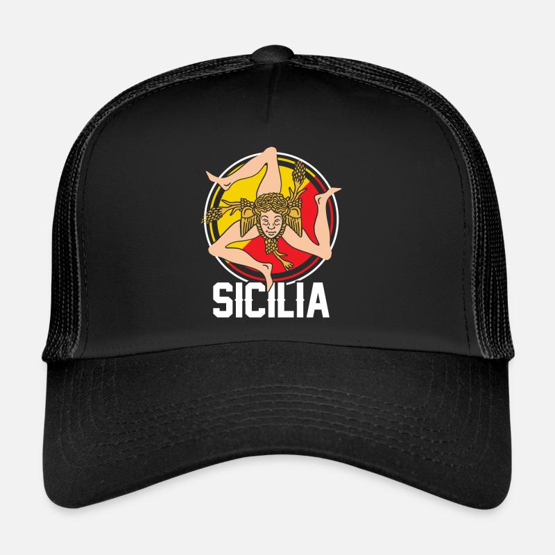 Sicily flag Sicily Palermo Italy Trucker Cap