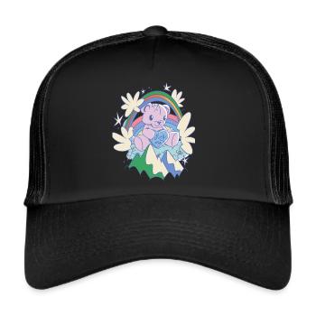 Rainbow Hug Me Cute Teddy Hug Time Teddy Bear - Trucker Cap - Schwarz/Schwarz - Vorne