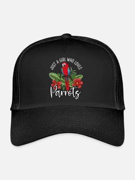 Juste une fille qui aime les perroquets - Casquette trucker  - noir/noir - Devant