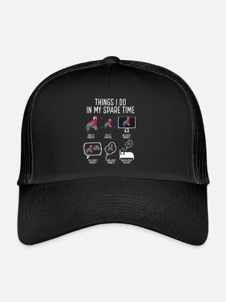 Ce que je fais pendant mon temps libre - Casquette trucker  - noir/noir - Devant