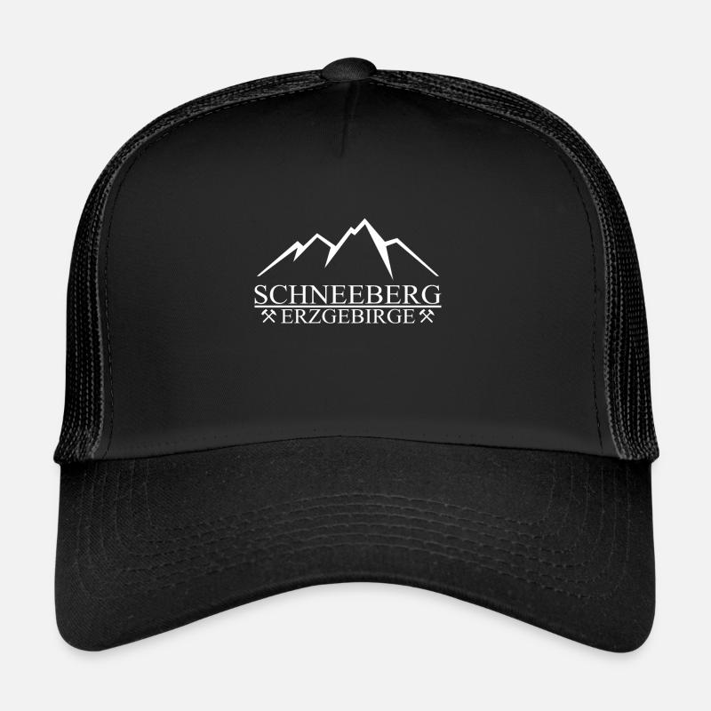 Schneeberg Erzgebirge Berge - Trucker Cap - Schwarz/Schwarz