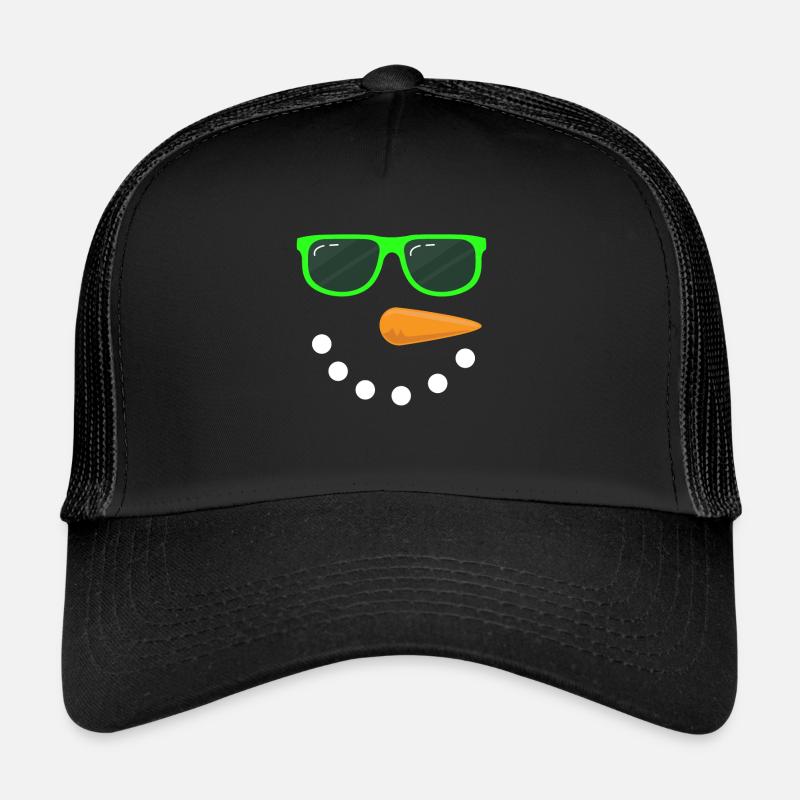 Schneemann Gesicht Sonnenbrille Schneemann Kostüm Trucker Cap