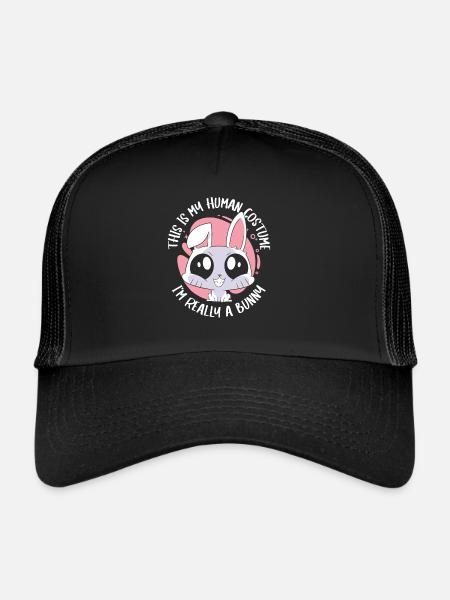 Rabbit Animal Pet Rabbit - Trucker Cap - black/black - Front